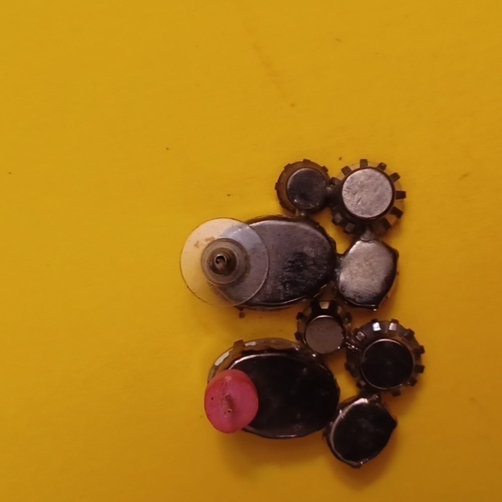 ❤️ Vintage Unique Gorgeous Costume Earrings - Clear - Picture 2 of 2